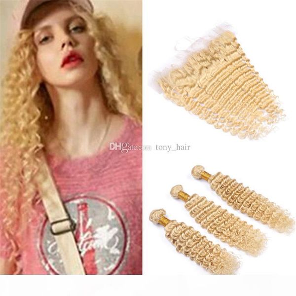 virgin brazilian deep wave blonde hair bundles with lace frontal closure #613 blonde deep curly human hair wefts with full frontals, Black;brown
virgin brazilian deep wave blonde hair bundles with lace frontal closure #613 blonde deep curly human hair wefts with full frontals, Black;brown