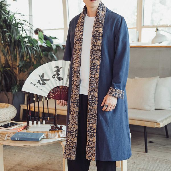 style autumn and winter linen cape medium length windbreaker coat men's ancient chinese clothing large casual cardigan, Tan;black
style autumn and winter linen cape medium length windbreaker coat men's ancient chinese clothing large casual cardigan, Tan;black