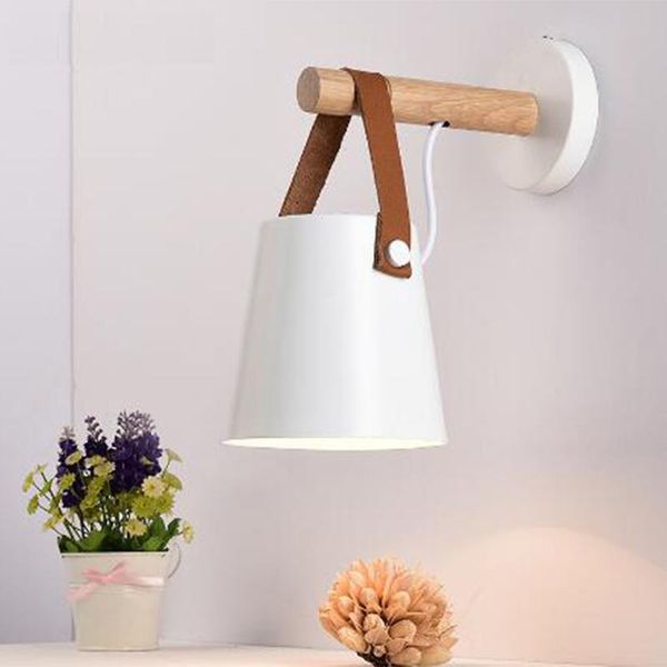 modern simple loft e27 led 220v &110v wall lamp leather strip & metal painted lampshade black and white lights
modern simple loft e27 led 220v &110v wall lamp leather strip & metal painted lampshade black and white lights