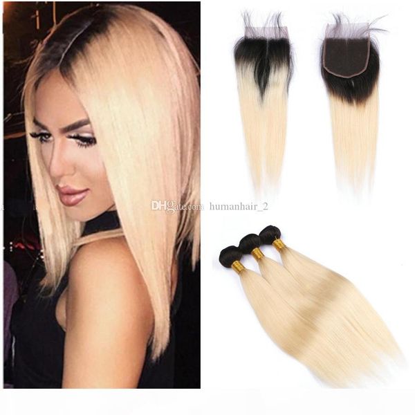 #1b 613 blonde brazilian human hair 3 bundles with closure dark roots blonde ombre straight hair 4x4 lace closure with human hair wefts, Black;brown
#1b 613 blonde brazilian human hair 3 bundles with closure dark roots blonde ombre straight hair 4x4 lace closure with human hair wefts, Black;brown