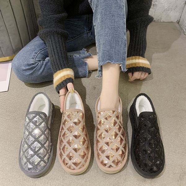 eoeodoit winter shoes women snow boot short slip on grid patern cotton flat heel loafers q1104, Black
eoeodoit winter shoes women snow boot short slip on grid patern cotton flat heel loafers q1104, Black