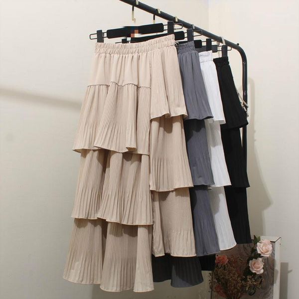 skirts 2021 summer women chiffon solid long skrits casual female elastic pleated high waist ruffles streetwear1, Black
skirts 2021 summer women chiffon solid long skrits casual female elastic pleated high waist ruffles streetwear1, Black