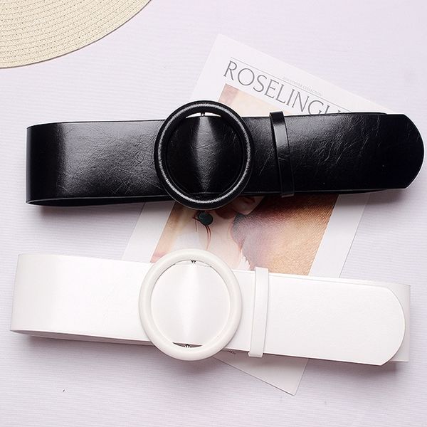 new women's big ring leather round buckle wide belts women strap for woman jeans belt feminine y200501, Black;brown
new women's big ring leather round buckle wide belts women strap for woman jeans belt feminine y200501, Black;brown