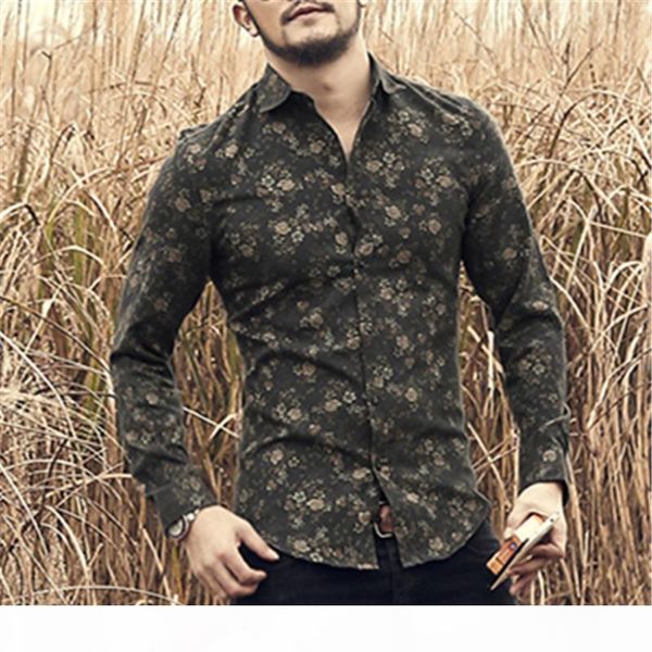 men shirt floral printing long sleeve shirts men clothes flowers printed shirts vintage linen casual men shirt new spring s2004 q190427, White;black 
men shirt floral printing long sleeve shirts men clothes flowers printed shirts vintage linen casual men shirt new spring s2004 q190427, White;black