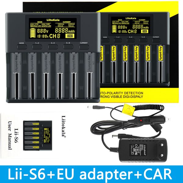 liitokala lii-s6 battery charger 18650 charger 6-slot auto-polarity detect for 18650 26650 21700 32650 aa aaa batteries
liitokala lii-s6 battery charger 18650 charger 6-slot auto-polarity detect for 18650 26650 21700 32650 aa aaa batteries