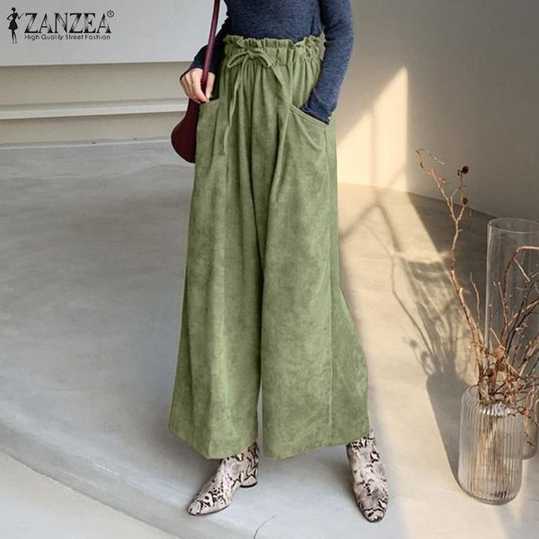 casual wide leg pants women fashion ruffles corduroy trousers zanzea elastic waist solid long flare pantalon oversized palazzo, Black;white
casual wide leg pants women fashion ruffles corduroy trousers zanzea elastic waist solid long flare pantalon oversized palazzo, Black;white