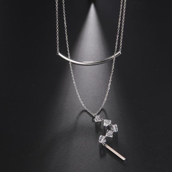 my shape 2 layers beads crystal pearl pendant necklaces for women stainless steel necklace choker link chain fashion jewelry, Silver
my shape 2 layers beads crystal pearl pendant necklaces for women stainless steel necklace choker link chain fashion jewelry, Silver