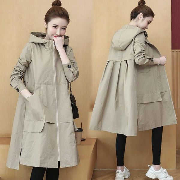 women's trench coats spring autumn hooded coat for women 2021 fashion pockets long windbreaker plus size 5xl casual loose lady outerwea, Tan;black
women's trench coats spring autumn hooded coat for women 2021 fashion pockets long windbreaker plus size 5xl casual loose lady outerwea, Tan;black
