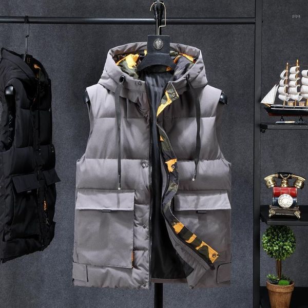 winter jackets casual mens thick vests men sleeveless hoodie coats male cotton padded warm slim big pocket waistcoat1, Black;white
winter jackets casual mens thick vests men sleeveless hoodie coats male cotton padded warm slim big pocket waistcoat1, Black;white