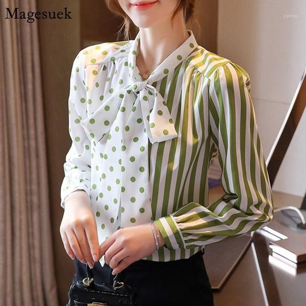 women's blouses & shirts autumn long sleeve women blouse bow loose casual chiffon shirt polka dot striped slim cardigan 108911, White
women's blouses & shirts autumn long sleeve women blouse bow loose casual chiffon shirt polka dot striped slim cardigan 108911, White