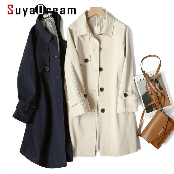 suyadream women long trenchs 100%cotton turn down collar single breasted solid trench office chic autumn winter kg-957, Tan;black
suyadream women long trenchs 100%cotton turn down collar single breasted solid trench office chic autumn winter kg-957, Tan;black