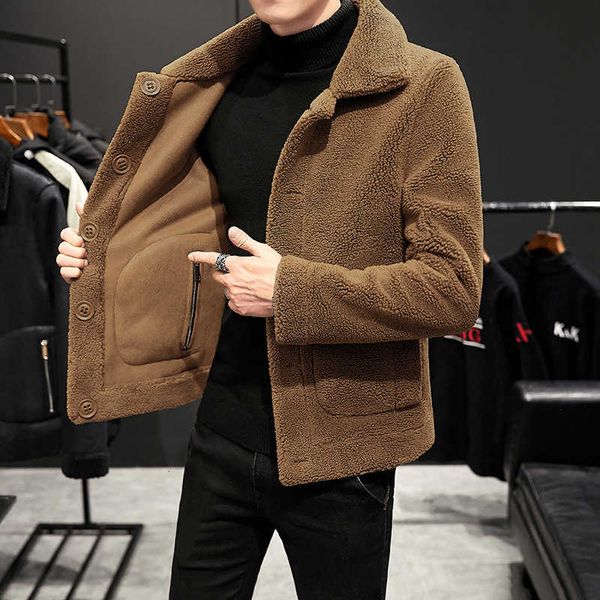 plush thickened personality two sides wear cashmere men's fleece jacket, Black;brown
plush thickened personality two sides wear cashmere men's fleece jacket, Black;brown