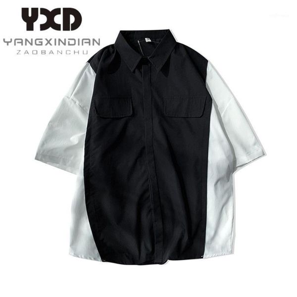 loose patchwork men shirt 2020 half sleeve streetwear pockets shirts for men chic fake two personality casual camisas hombre1, White;black
loose patchwork men shirt 2020 half sleeve streetwear pockets shirts for men chic fake two personality casual camisas hombre1, White;black