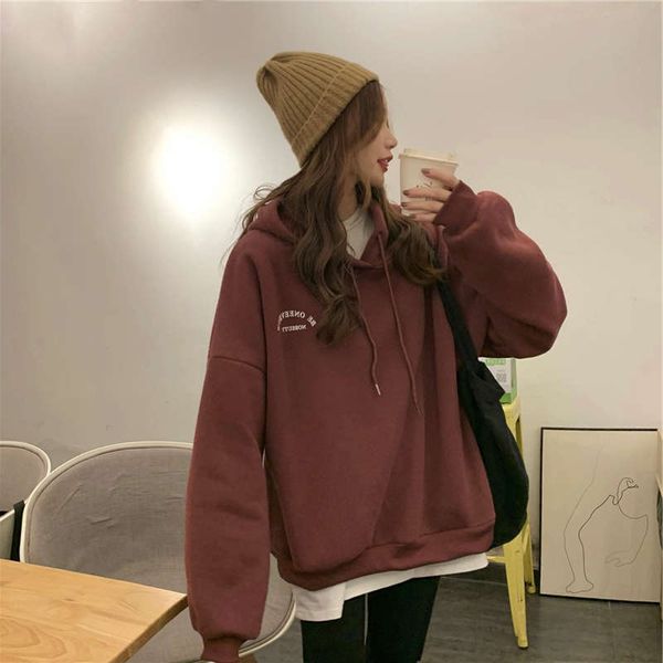thickened plush sweater women's new autumn / winter loose coat letter print foreign style versatile hoodie, Black
thickened plush sweater women's new autumn / winter loose coat letter print foreign style versatile hoodie, Black