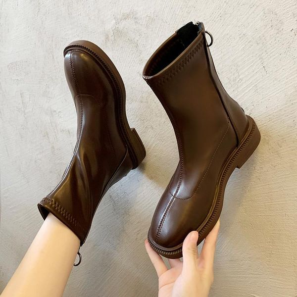 back zip women's mid calf boots fashion womens shoes 2020 zipper booties ladies boots-women low heels booties round toe, Black
back zip women's mid calf boots fashion womens shoes 2020 zipper booties ladies boots-women low heels booties round toe, Black