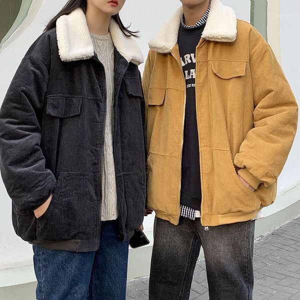 2020 winter men's wool snow jackets corduroy clothing lambs parkas loose thickened cotton-padded clothes 2-color trench coats1, Black
2020 winter men's wool snow jackets corduroy clothing lambs parkas loose thickened cotton-padded clothes 2-color trench coats1, Black