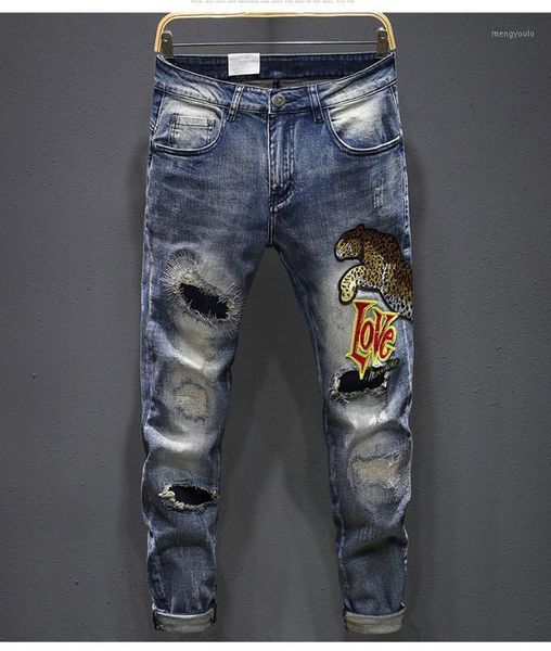 ah0239 fashion men's jeans 2020 runway european design party style men's clothing1, Blue
ah0239 fashion men's jeans 2020 runway european design party style men's clothing1, Blue