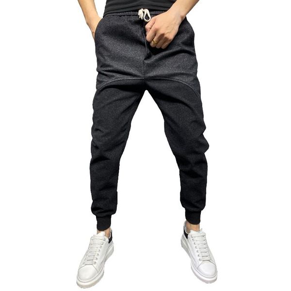 men's pants autumn and winter woolen casual men with button decoration stitching harlan fashion trend black ankle length pant
men's pants autumn and winter woolen casual men with button decoration stitching harlan fashion trend black ankle length pant