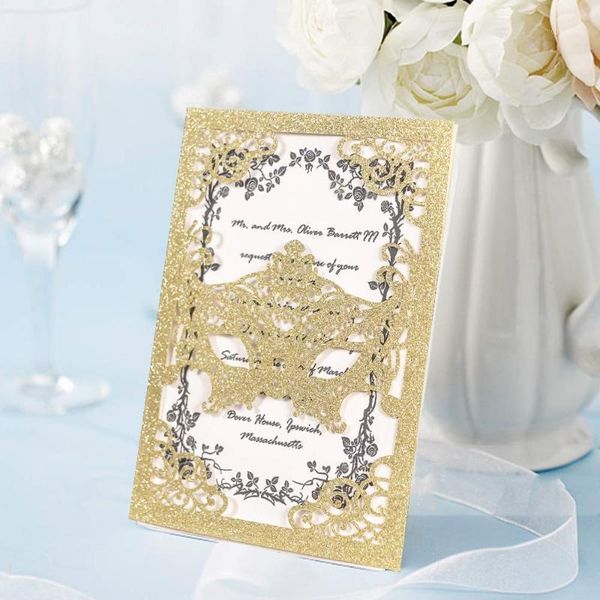 kazipa 25pcs laser cut invitations + white inside paper + envelopes, 4.7'' x 7'' invitations for every party(mask)1
kazipa 25pcs laser cut invitations + white inside paper + envelopes, 4.7'' x 7'' invitations for every party(mask)1