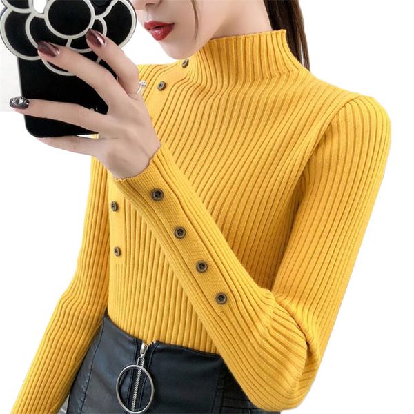 2021 new women autumn winter knitted female soft elastic color pullovers button full sleeve half turtleneck sweater ytxn, White;black
2021 new women autumn winter knitted female soft elastic color pullovers button full sleeve half turtleneck sweater ytxn, White;black