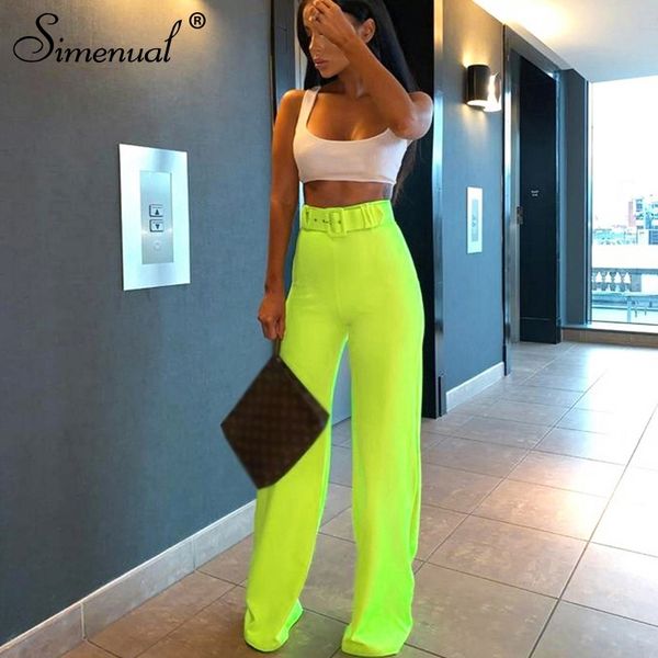 simenual neon color fashion wide leg women high waist sashes slim casual long trousers autumn ladies straight pants y200418, Black;white
simenual neon color fashion wide leg women high waist sashes slim casual long trousers autumn ladies straight pants y200418, Black;white