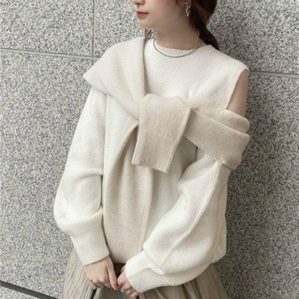 bornladies 2020 japan style autumn fashion sweet sweaters shoulder strapless knitted puff sleeve fake 2 piece pullover, White;black
bornladies 2020 japan style autumn fashion sweet sweaters shoulder strapless knitted puff sleeve fake 2 piece pullover, White;black