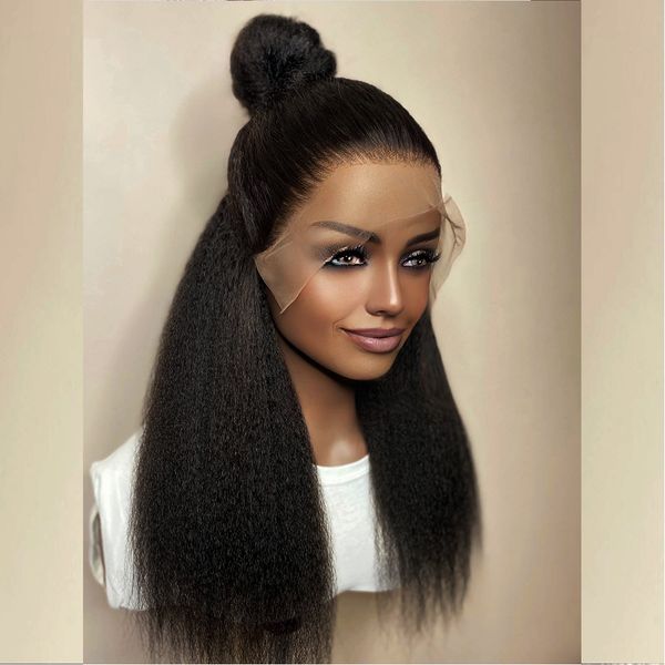 26inch 180density glueless jet black colored yaki kinky straight lace front wig for women bundles with closure heat resistant fiber soft, Black;brown
26inch 180density glueless jet black colored yaki kinky straight lace front wig for women bundles with closure heat resistant fiber soft, Black;brown