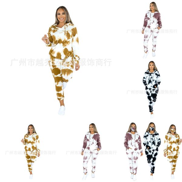 2020 print tie dye suit leisure fashion two piece hooded sportswear women's wear, Tan;black
2020 print tie dye suit leisure fashion two piece hooded sportswear women's wear, Tan;black