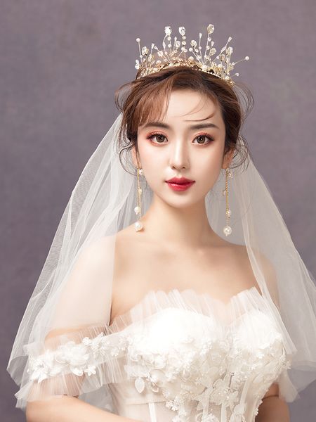 korean mori xianmei bridal headdress crown earring super fairy hair decoration wedding dress accessories, Silver
korean mori xianmei bridal headdress crown earring super fairy hair decoration wedding dress accessories, Silver