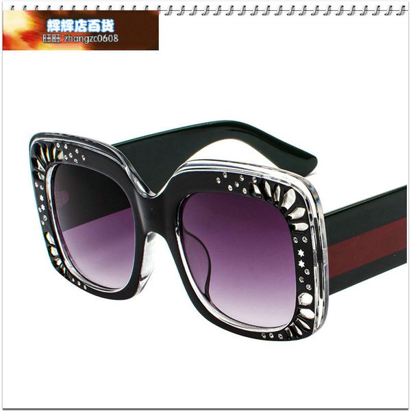 comfortable fashionable sunglasses with red wind and diamond inlaid sunglasses, square atmosphere glasses, White;black
comfortable fashionable sunglasses with red wind and diamond inlaid sunglasses, square atmosphere glasses, White;black