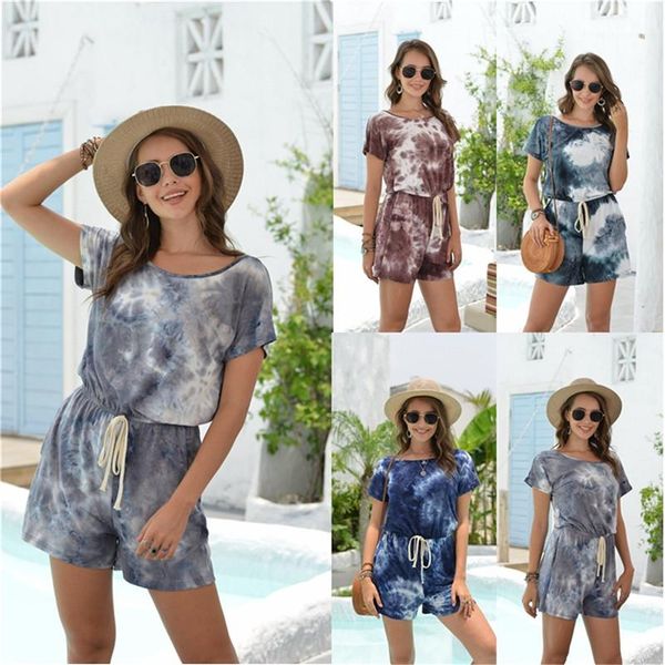 waist tie dye jumpsuit fashion female clothing 2020 womens designer jumpsuits summer short sleeve shorts rompers mid, Black;white
waist tie dye jumpsuit fashion female clothing 2020 womens designer jumpsuits summer short sleeve shorts rompers mid, Black;white