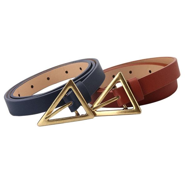 triangular needle buckle women's thin belt students decorated casual pants women triangle pin golden buckles belts, Black;brown
triangular needle buckle women's thin belt students decorated casual pants women triangle pin golden buckles belts, Black;brown