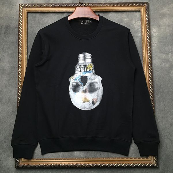 men's 100% cotton round neck pullover with light bulb skull print sweatshirt men sweaterwear dd|41935d541 72y4, Black
men's 100% cotton round neck pullover with light bulb skull print sweatshirt men sweaterwear dd|41935d541 72y4, Black