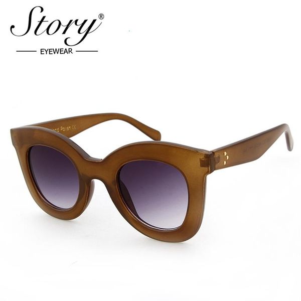 sunglasses story 2021 classic retro oversize women italy designer big frame flat glasses brown sun shades st016, White;black
sunglasses story 2021 classic retro oversize women italy designer big frame flat glasses brown sun shades st016, White;black