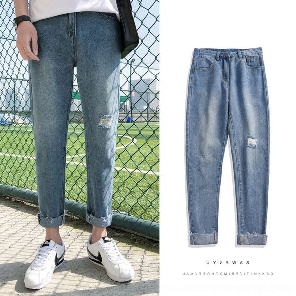 kkjfa light new with jeans holes for men's pant and jeanstrousers and jeansloose capris straight casual korean men's trend spring, Blue
kkjfa light new with jeans holes for men's pant and jeanstrousers and jeansloose capris straight casual korean men's trend spring, Blue