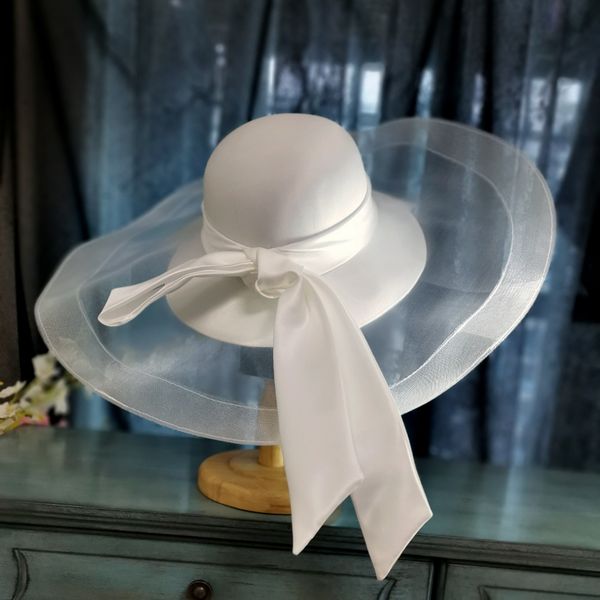 bridal headdress new white wide brim big hat p studio travel shooting hair accessories, Silver
bridal headdress new white wide brim big hat p studio travel shooting hair accessories, Silver