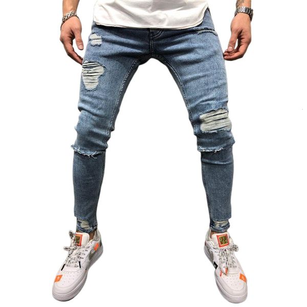 men elastic ripped jeans middle waist ny trousers with poets casual style bottoms male 2021 clothes, Blue
men elastic ripped jeans middle waist ny trousers with poets casual style bottoms male 2021 clothes, Blue