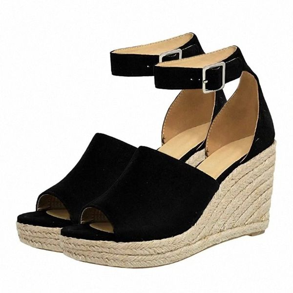wedges shoes for women retro open toe ankle platform beach white sandals plus size weave high heels buckle-strap roman shoe #ru35, Black
wedges shoes for women retro open toe ankle platform beach white sandals plus size weave high heels buckle-strap roman shoe #ru35, Black