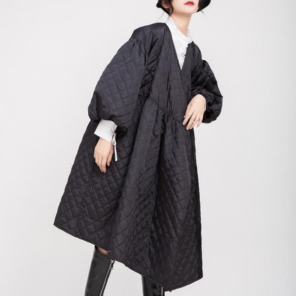 female new autumn and winter korean style sweet retro lantern sleeve rhombus embossed long korean cotton coat, Black
female new autumn and winter korean style sweet retro lantern sleeve rhombus embossed long korean cotton coat, Black