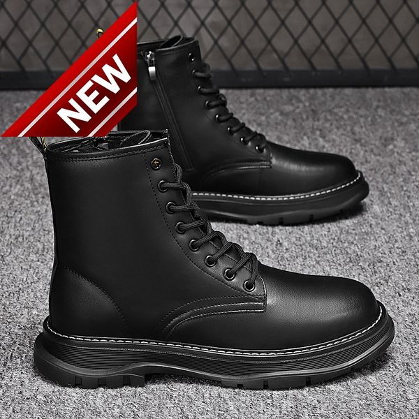 special combat men's 2021 new winter american locomotive waterproof leather boots inner raised thick soled martin, Black
special combat men's 2021 new winter american locomotive waterproof leather boots inner raised thick soled martin, Black