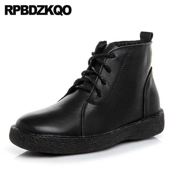 boots genuine leather winter ladies short women ankle 2021 round toe black faux fur shoes lace up brown big size flat booties
boots genuine leather winter ladies short women ankle 2021 round toe black faux fur shoes lace up brown big size flat booties
