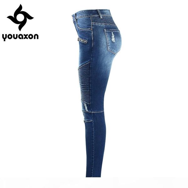 2077 youaxon women`s motorcycle biker zip mid high waist stretch denim skinny pants motor jeans for women s18101601, Blue
2077 youaxon women`s motorcycle biker zip mid high waist stretch denim skinny pants motor jeans for women s18101601, Blue