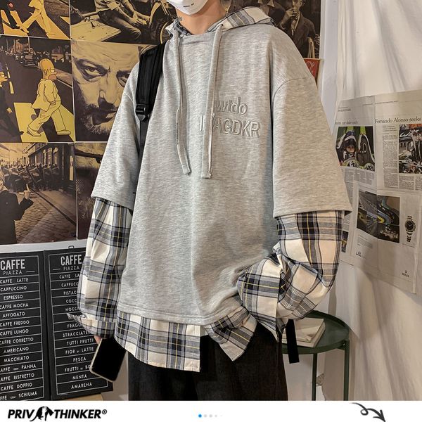 korean men plaid hoodies oversized man casual loose hooded sweatshirts fashion checked pullovers kg-863, Black
korean men plaid hoodies oversized man casual loose hooded sweatshirts fashion checked pullovers kg-863, Black