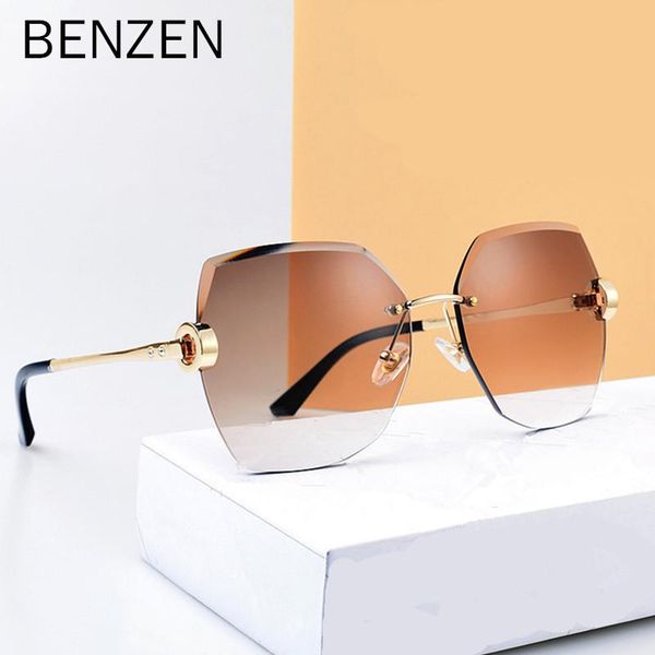 sunglasses benzen luxury women rimless sun glasses lens fashion lady eyewear uv 400 accessories, White;black
sunglasses benzen luxury women rimless sun glasses lens fashion lady eyewear uv 400 accessories, White;black