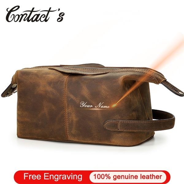 contact's crazy horse leather cosmetic bag for men toiletry bags male makeup pouch vintage travel wash storage large capacity 211221
contact's crazy horse leather cosmetic bag for men toiletry bags male makeup pouch vintage travel wash storage large capacity 211221