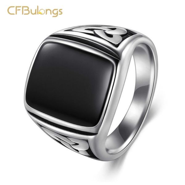 cfbulongs punk titanium steel smooth black stone square ring viking biker finger ring antique silver color men jewelry gift, Golden;silver
cfbulongs punk titanium steel smooth black stone square ring viking biker finger ring antique silver color men jewelry gift, Golden;silver