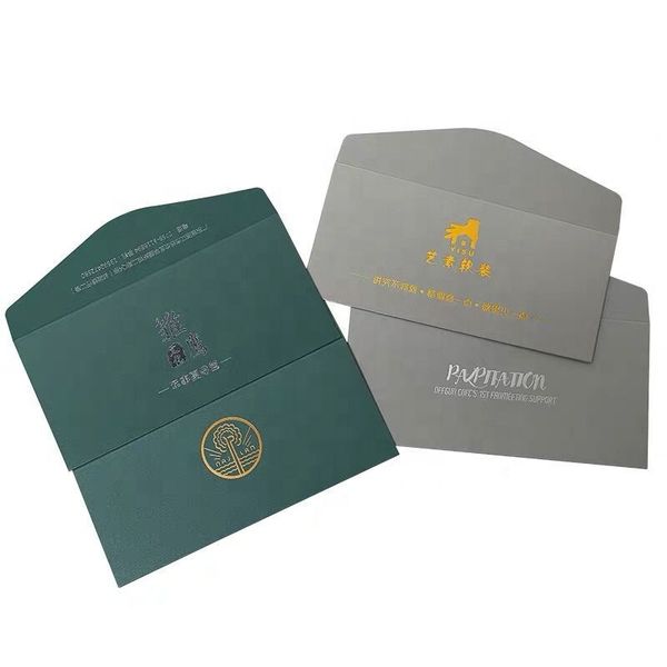 R Price Custom Order Company Logo Printing Silver Stamping Black Paper Envelope, Business Envelope Custom Printing