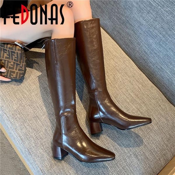 boots fedonas concise chunky motorcycle for women genuine leather shoes woman heels 2021 fall winter party basic knee high boots1, Black
boots fedonas concise chunky motorcycle for women genuine leather shoes woman heels 2021 fall winter party basic knee high boots1, Black