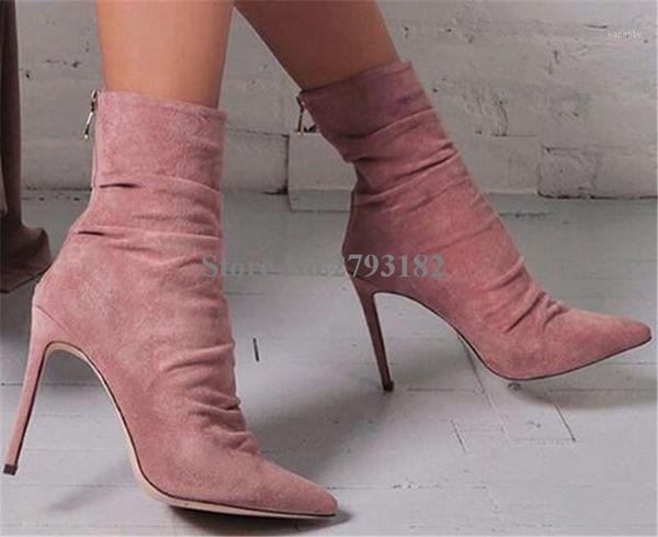 boots women classical style pointed toe suede leather thin heel short zipper-up pink blue high ankle booties dress shoes1, Black
boots women classical style pointed toe suede leather thin heel short zipper-up pink blue high ankle booties dress shoes1, Black