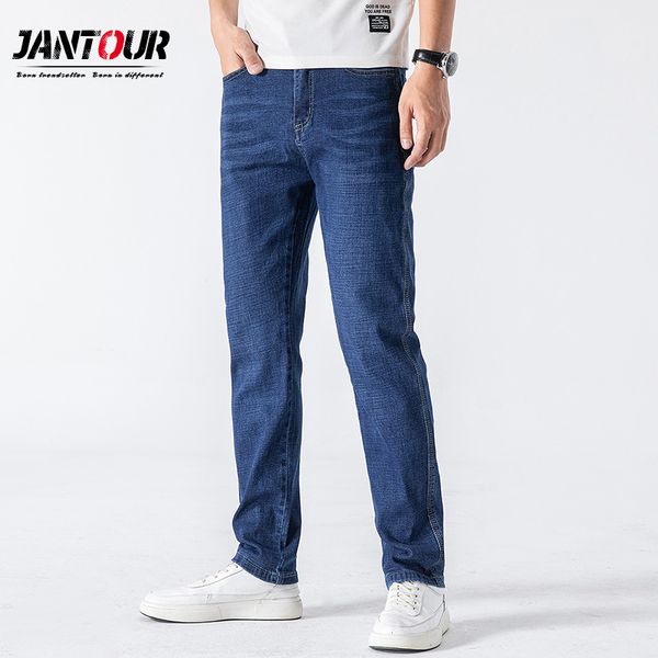 2021 spring autumn classic style cotton men's business jeans fashion small straight stretch denim trousers male brand pants q0105, Black;white
2021 spring autumn classic style cotton men's business jeans fashion small straight stretch denim trousers male brand pants q0105, Black;white